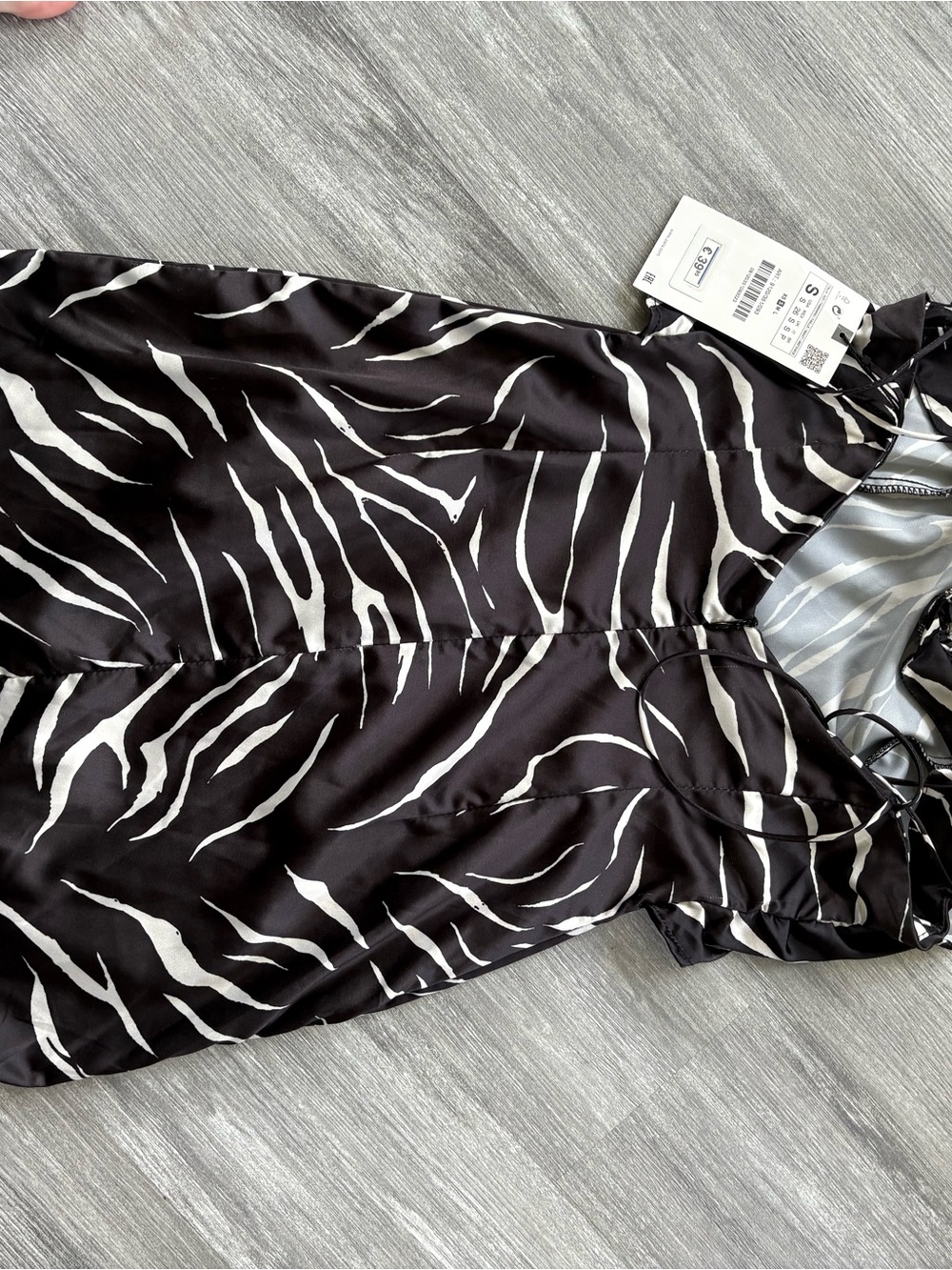Zara Black and White Zebra-Print Dress - Picture 2 of 4